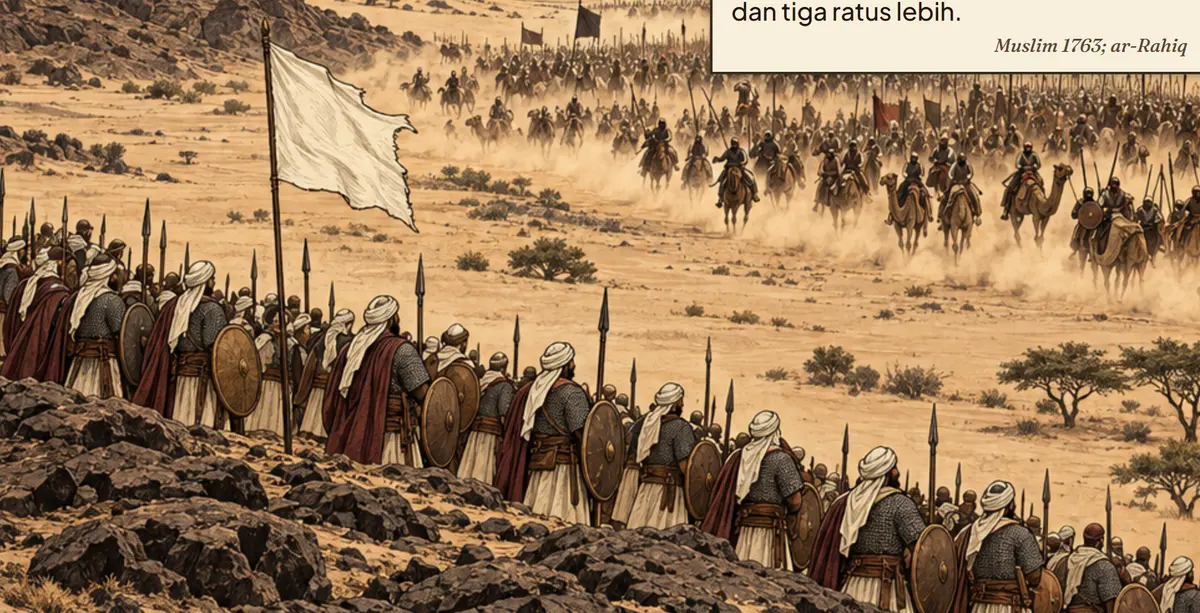 Panel komik AL-AMIN: barisan tentera Muslimin di lembah Badar