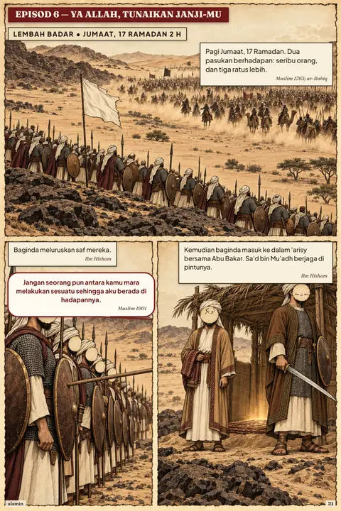Halaman Vol 9 di skrin telefon